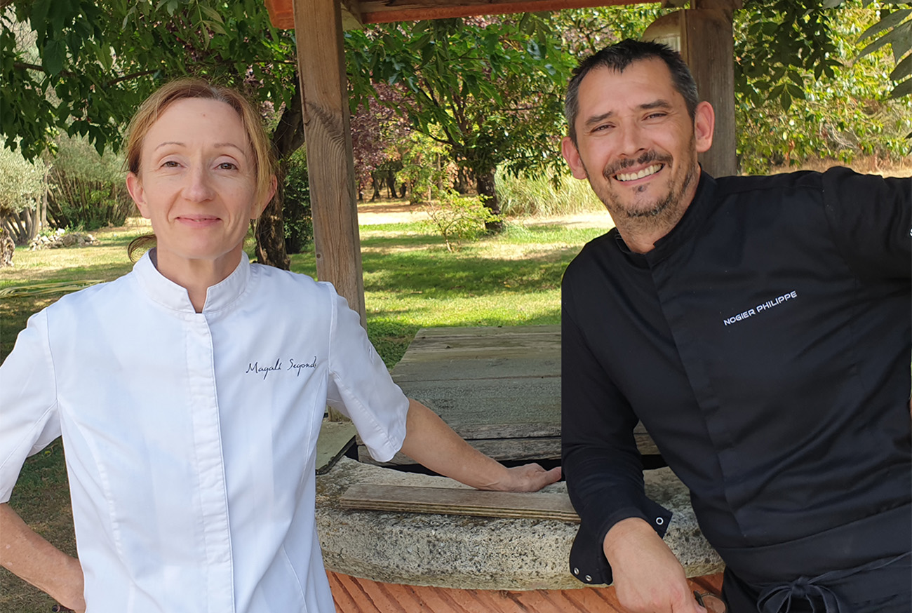 Les Chefs dans le parc du restaurant L'Opaline a Muret (Toulouse)